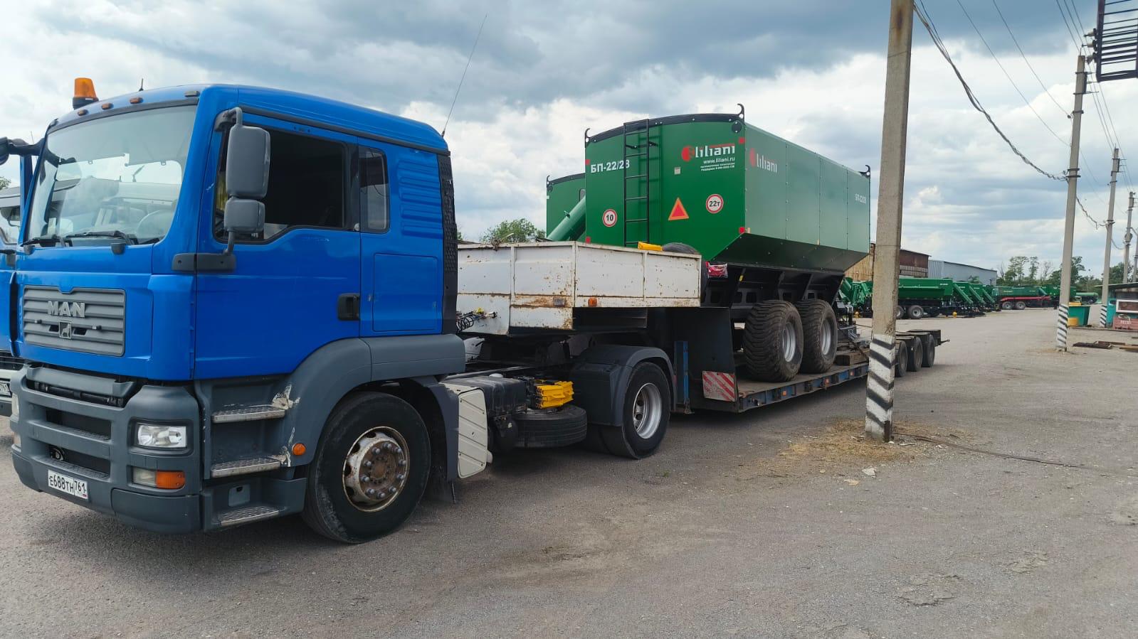 Транспортировка бункера на трале